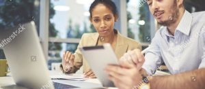Women looking at tablet