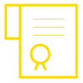 yellow certificate icon